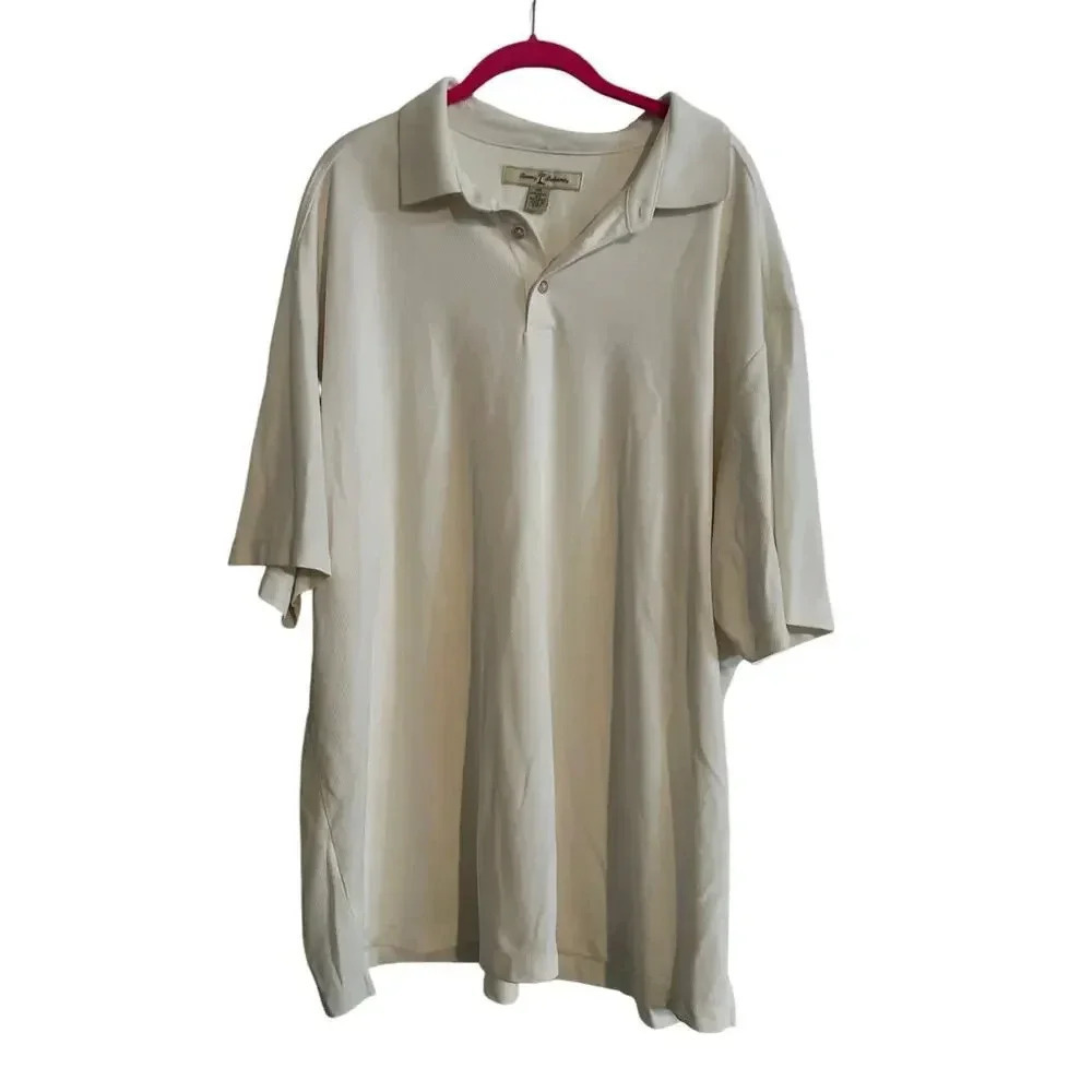 Tommy Bahama Ivory Modal Short Sleeve Polo Shirt Size Xxl